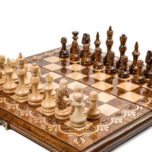 Handcrafted Classic Chess Set - Perfect Gift For Him / PERSONALIZED