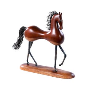 Horse Rustic Sculpture: Equestrian Art Gift