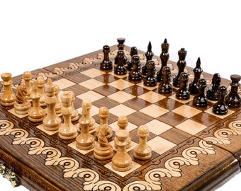 Handcrafted Classic Chess Set: Chess Gift / PERSONALIZED