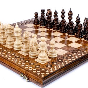 Handmade Chess Set, Wooden Backgammon Board, Personalized Gift