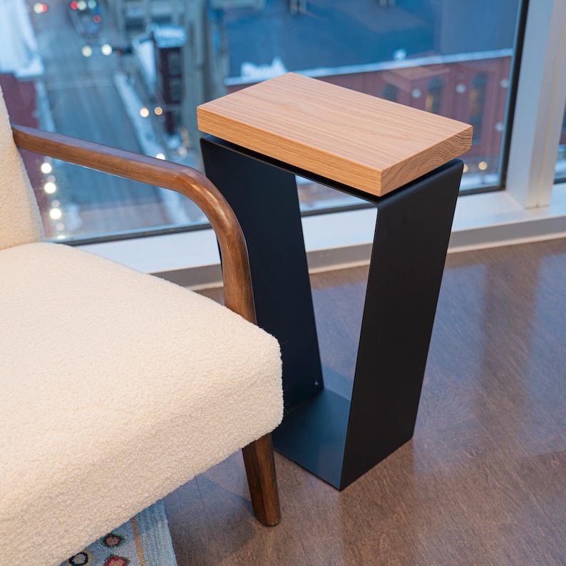 Pine Wood Nightstand, Bedside Table, Narrow Nightstand image 1