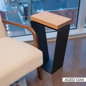 Pine Wood Nightstand, Bedside Table, Narrow Nightstand Aged Oak