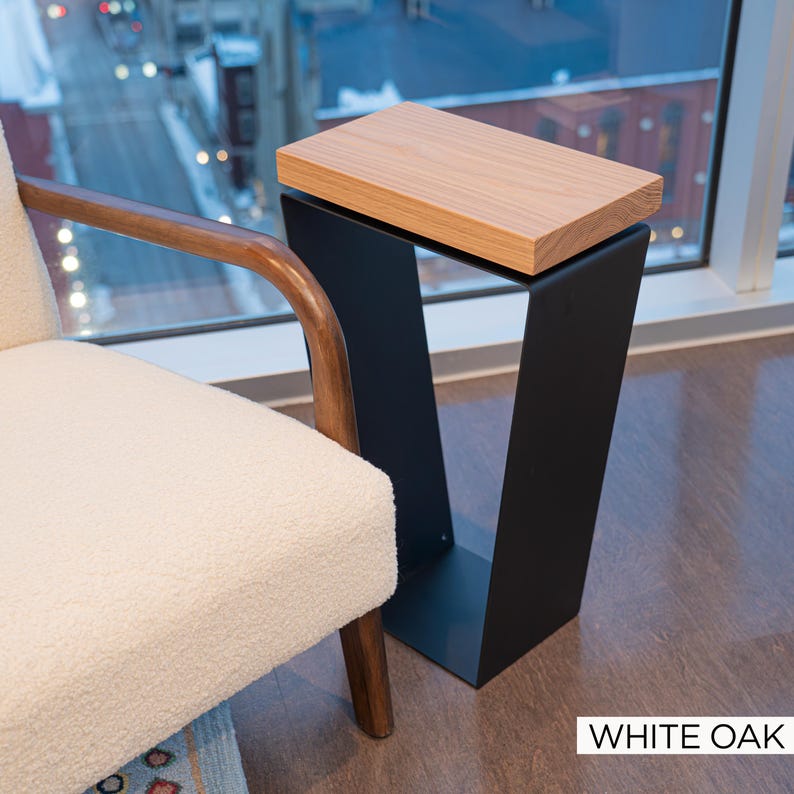 Pine Wood Nightstand, Bedside Table, Narrow Nightstand White Oak
