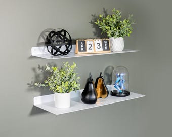Floating Metal Shelf White