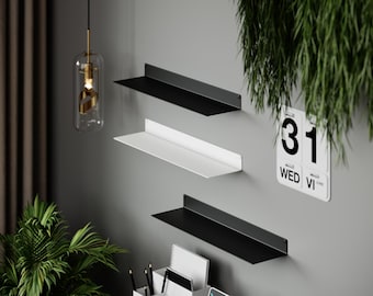 Floating Shelf Metal Modern Black