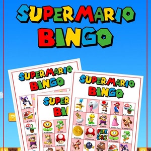 Instant Download Super Mario Bingo | Super Mario Birthday Game | Super Mario Quiz | Super Mario Challenge | Bingo Night | Family Games