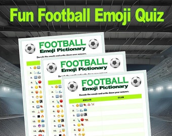 Instant Download Fun Football Emoji Quiz |  Football Downloads | Football Party Games | Emoji Football | Pictionary | Games Night