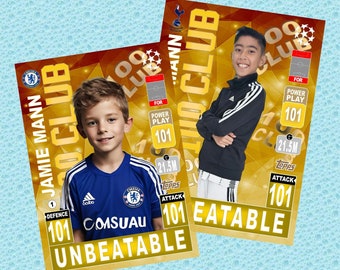 Personalised Football Image | Football Gifts | 100 Club Card | Personalised Football Poster | Fun Football Gifts | Football Card