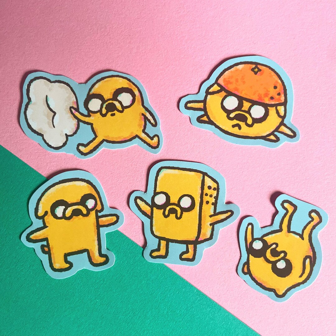 Jake Sticker Round Jake the Dog Cute Stickers - Etsy