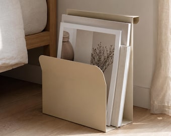 Modern Metal Magazine Holder: Minimalist Floor Rack