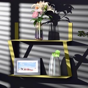 Minimalist Zig Zag Metal Wall Shelf: Modern Floating Display