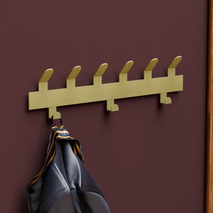 Modern Metal Wall Mounted Coat Rack with Double Hooks