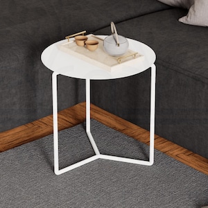 Circle Metal Modern Profile Coffee Table, Durable One Piece Coffee Table, Modern Outdoor Metal Multi-Purpose Table, Portable Coffee Table