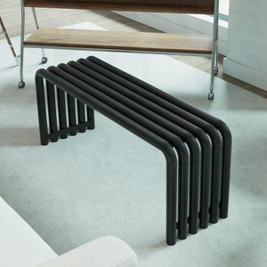 Modern Metal Round Profile Bench: Multi-Purpose Stool