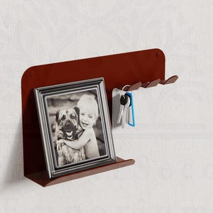 Minimalistischer Metallschlüsselhalter mit Regal, Dekorativer Organizer für den Eingangsbereich, Brieftaschenhalter, Brillenhalter, Einzigartiger Schlüsselhalter, Bilderregal