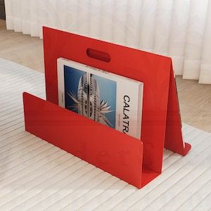 Modern Steel Magazine Rack: Portable Newspaper Holder