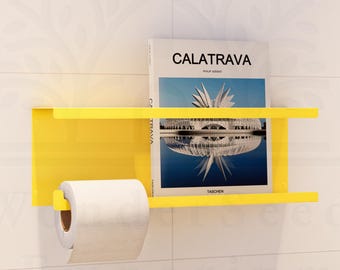Modern Metal Wall Shelf: Toilet Paper & Magazine Holder