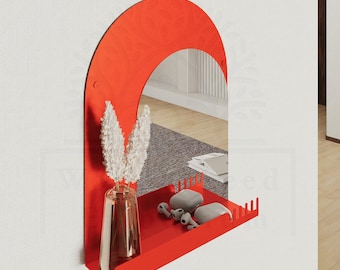 Gespiegelter Wand-Schlüsselhalter, modernes Eingangs-Organisator-Regal, Housewarminggeschenk