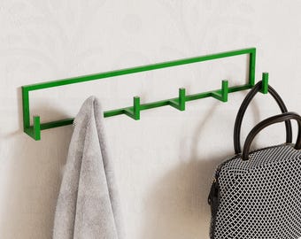 Nowoczesny metalowy wieszak ścienny na ubrania: organizer do przedpokoju w stylu rustykalnym i industrialnym