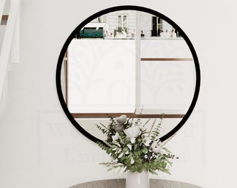 Ronde glamourspiegel: geschulpt rond muurdecor