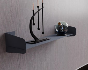 Minimalist Metal Floating Shelf: Bedside Wall Decor