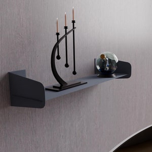 Minimalist Metal Floating Shelf: Bedside Wall Decor