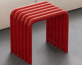 Functionele metalen kruk met rond profiel, kruk uit één stuk, moderne metalen multifunctionele kruk