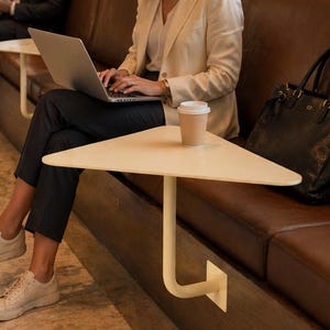 Wall Mounted Triangle Metal Table for Home or Cafe, Outdoor Bar Counter, Modern Bistro Table | Space Saving Design, Powder-Coated Steel