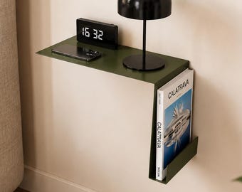 Modern Metal Bedside Shelf: Floating Nightstand Organizer