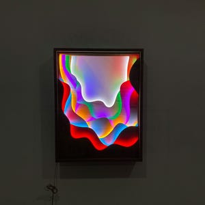 Modern LED Backlit Wooden Wall Art: Layered 3D Home Decor