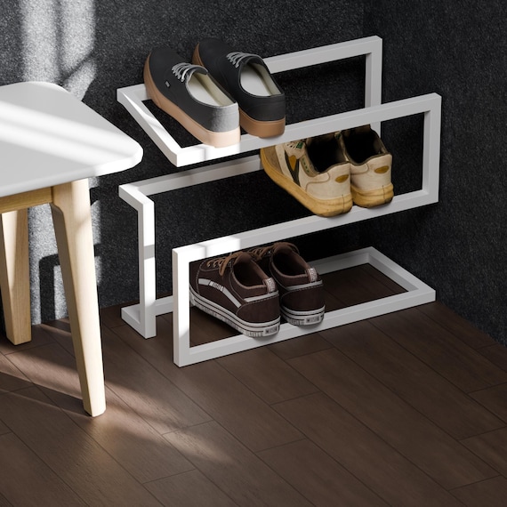 Metal Shoe Rack: Industrial Hallway Shelving, Loft Style