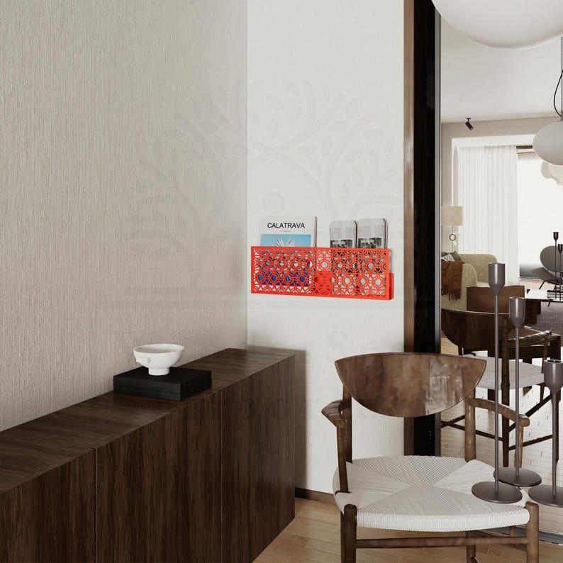 Yellow Metal Wall Magazine Rack: Geometric Steel Mail Holder - Etsy