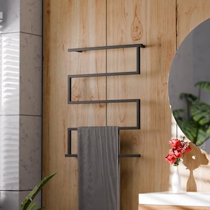 Stylish Wall-Mounted Towel Metal Rack, Bathroom Storage Unit, Industrial 20x20 mm Stainless Painted Profile Iron Towel Rack, Bathroom Decor