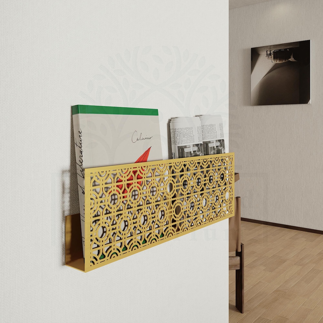 Yellow Metal Wall Magazine Rack: Geometric Steel Mail Holder - Etsy