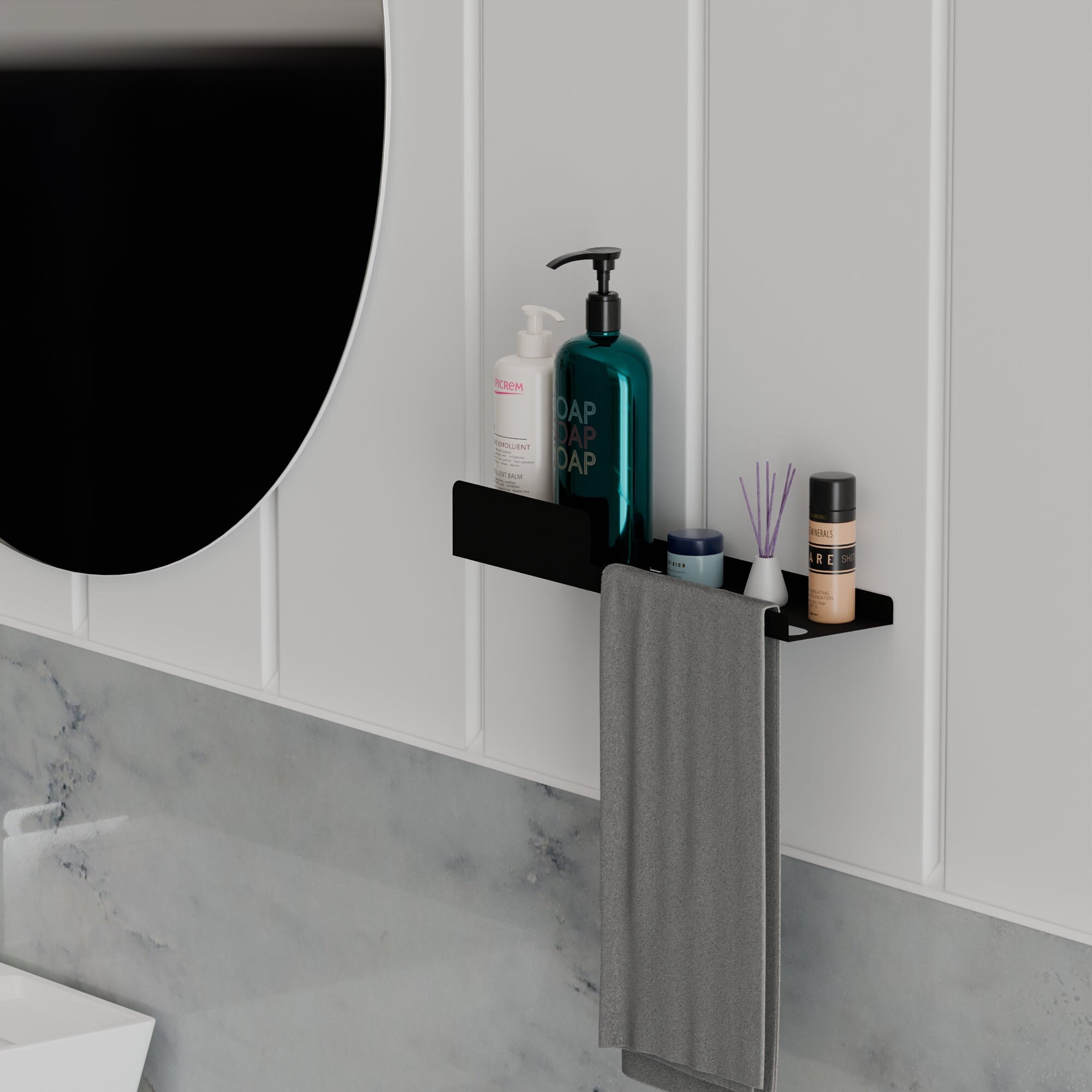 Modern Bathroom Metal Shelf, Floating Shelf, Display Shelf, Shampoo ...