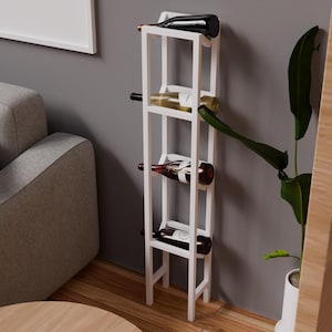 Metal Profile Metal Wall Wine Stand, Wall Mounted Wine Organizer Rack, Bar Rack, Modern Wall Mini Bar Rack, Beverage Stand