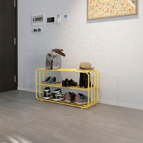 Metal Shoe Rack: Industrial Entryway Organizer, Hallway Shelves
