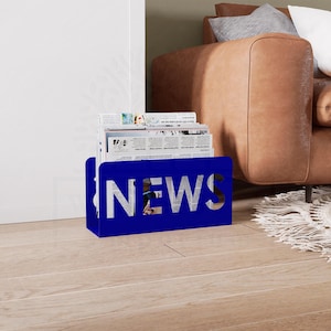 Wall Mounted Magazine Rack: Minimalist Sheet Metal Newspaper Storage