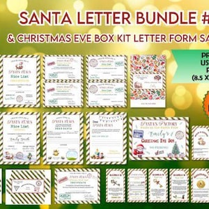 Paquete de cartas de Papá Noel y caja de Nochebuena