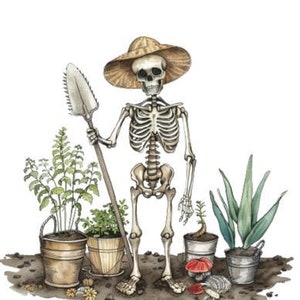 Funny Skeleton Gardening Sublimation Hoeing Aint Easy PNG, Funny Gardening Clipart,Graphic Tee Sticker File