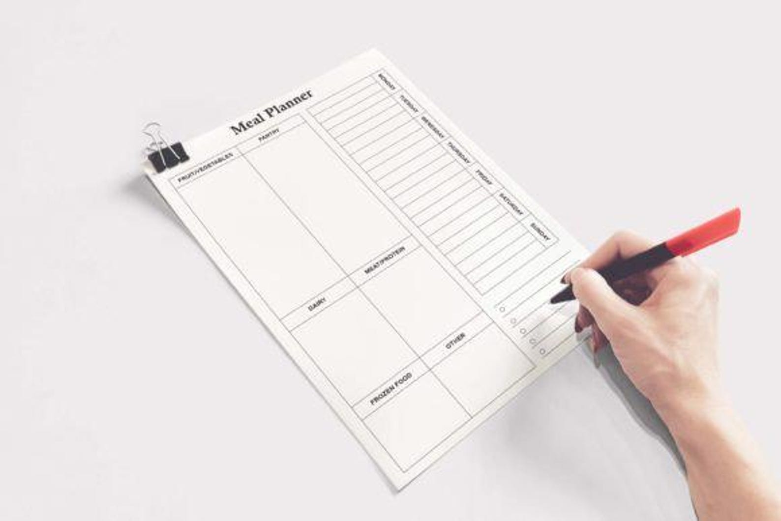 Printable Weekly Meal Planner Landscape, 7 Day Menu Planner, Meal Prep ...