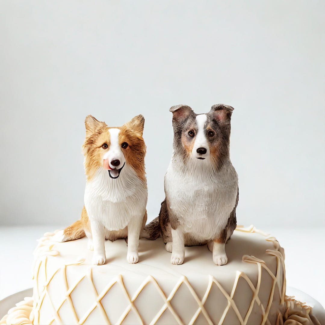 Pet Cat Dog Bobblehead - Two Pets Figurine Set Gift main image 1
