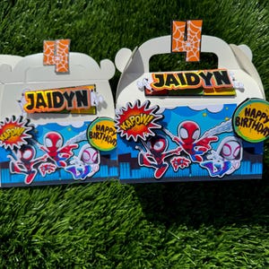 Spidey and Friends Themed Party Favor Gable Boxes