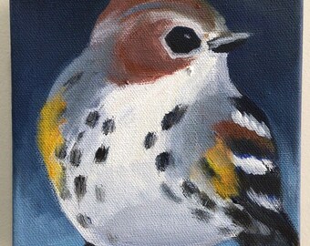Small Acrylic Painting, One-0f-A-Kind, Bird Painting