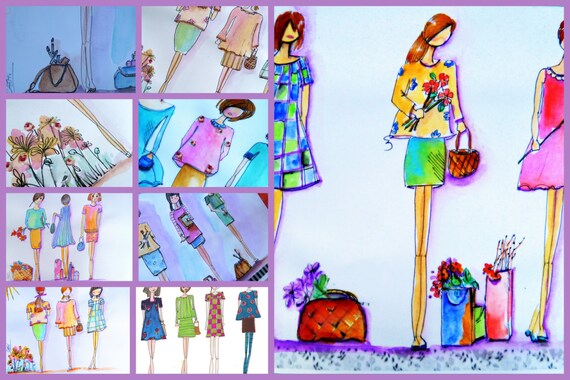 Coloring Book For Adults Or Kids Downloadable Pdf Of Girls Etsy