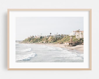 San Clemente Print, California Wall Art, Coast Framed Art, Beach Home Decor, Palm Tree Poster, Ocean Fine Art, Beach House, Waves, Scenic