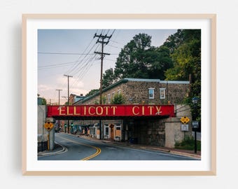 Ellicott City Print, Maryland Wall Art, Bridge Framed Art, Street Photography Home Decor, Architecture Poster, City Fine Art, Vintage