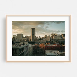 Impresión de Richmond, arte mural de Virginia, arte enmarcado de paisaje urbano, decoración del hogar con horizonte, póster de arquitectura, bellas artes otoñales, vintage, paisaje
