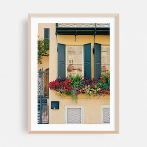 Charleston Print, South Carolina Wall Art, Floral Framed Art, Architecture Home Decor, Garden Poster, Botanical Fine Art, Street Photography