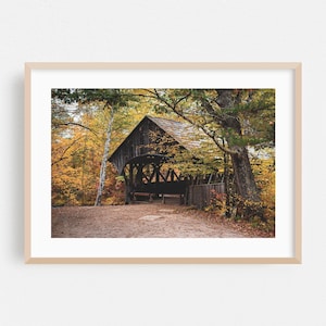 Newry Print, Maine Wall Art, Autumn Framed Art, Bridge Home Decor, Rustic Poster, Nature Fine Art, Landscape, Scenic, Rural, Photography